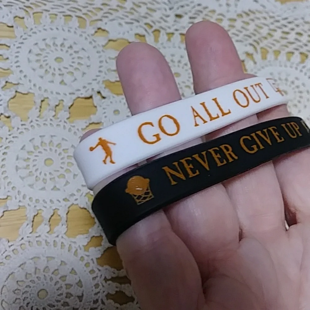 Inspirational Basketball Theme Silicone bracelets bundle, mostly unisex imagery